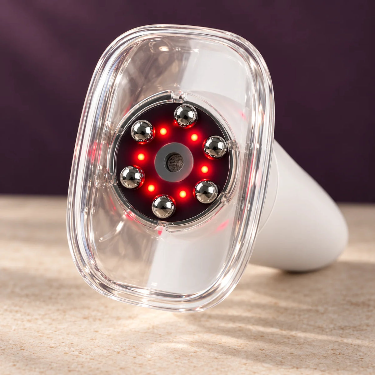 RYPPLE clear cup, six contact domes and integrated red lights shown close up